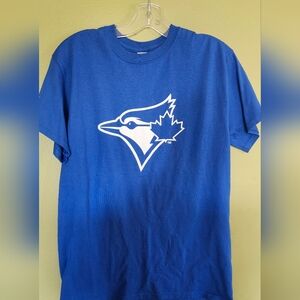Toronto Blue Jays Mens Med‎ Blue Graphic Short Sleeve Tee.